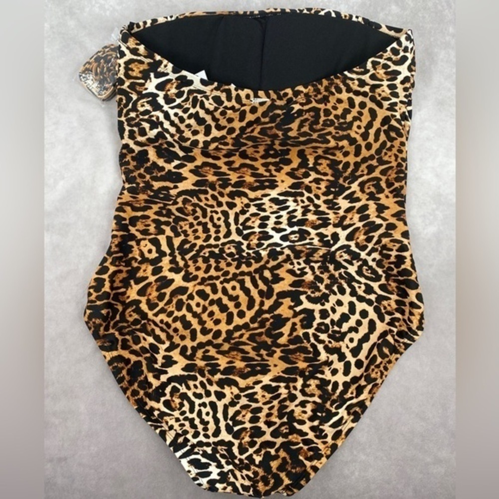 Calvin Klein Leopard-PrintOne-Piece Swimsuit - Picture 4 of 5